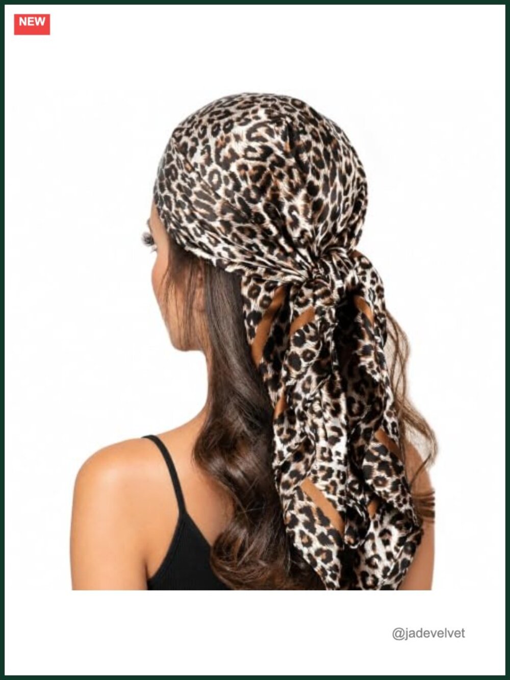 Silk Feel Leopard Print Head Scarf Bandana 35" Square Hair Wrap for Women